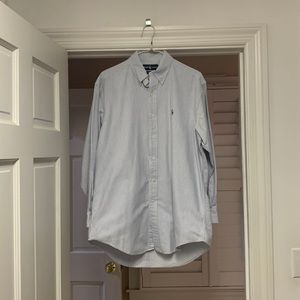 Mens 15 1/2-32 blue and white Ralph Lauren button down